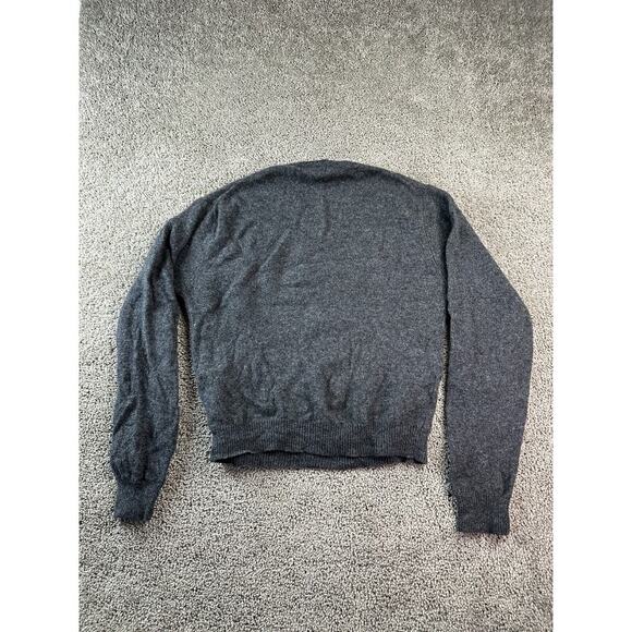 Hutson Harbour Sweater Mens XL Gray Lambswool Elbow Patch Pullover FLAW - Picture 8 of 12